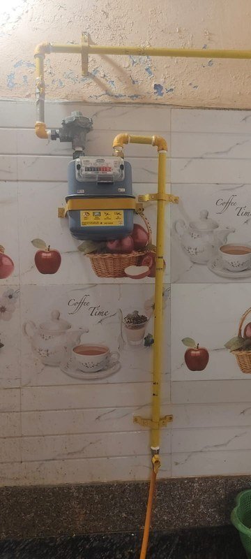 Completed household PNG connection with meter